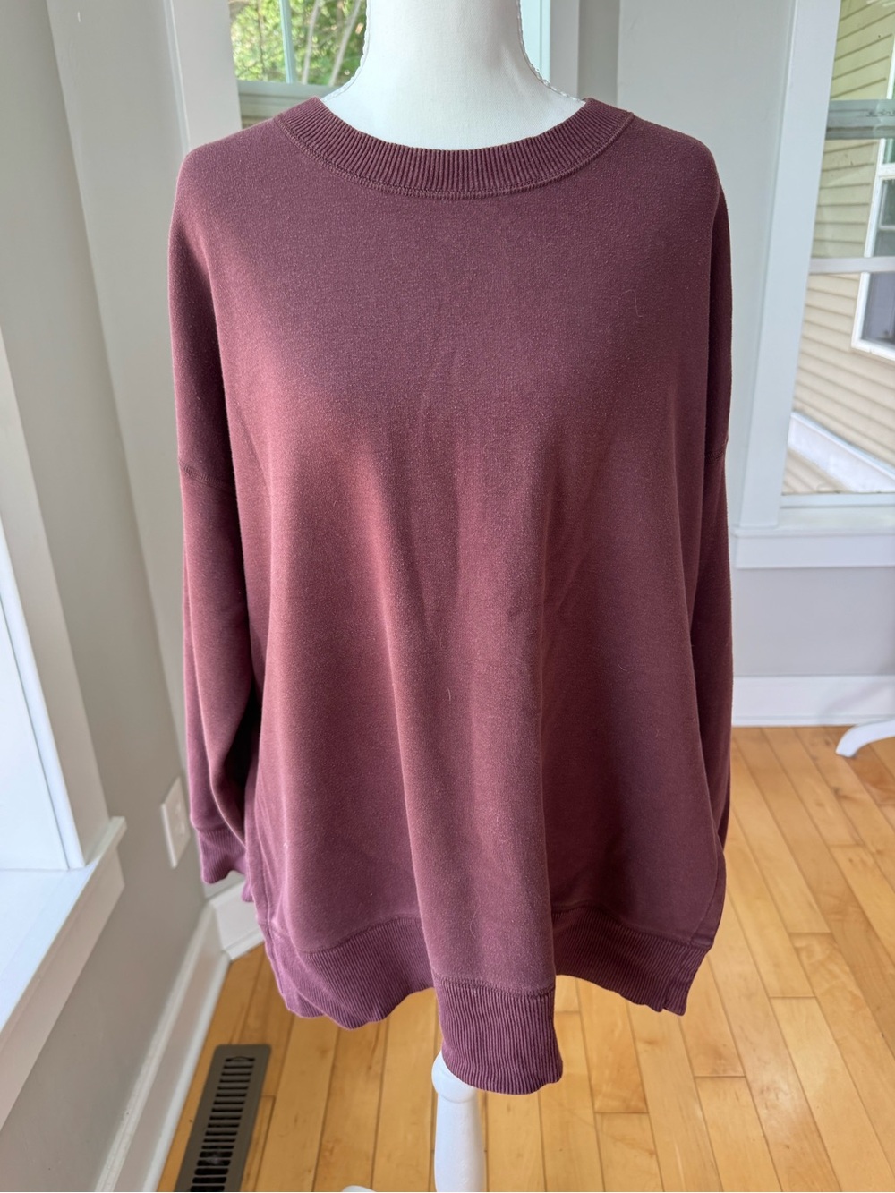 Aerie Rosewood Oversized Baggy Crewneck Sweatshirt Size Small